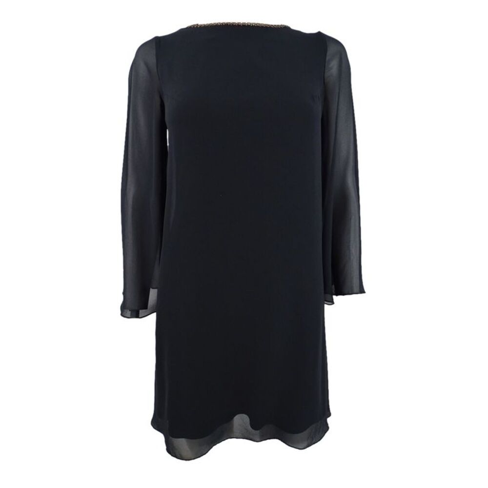 SHO Women's Open Back Shift Dress (0, Black)